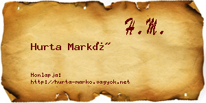 Hurta Markó névjegykártya
